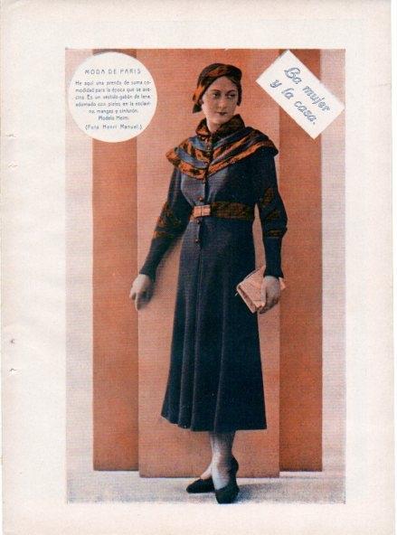 LAMINA V19728: Vestido galan de lana modelo Heim