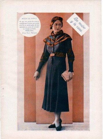 LAMINA V19728: Vestido galan de lana modelo Heim