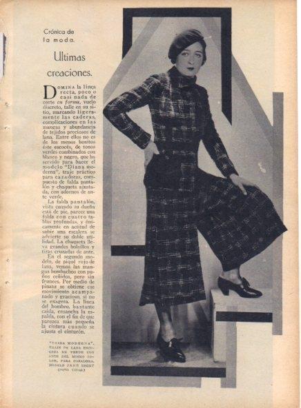 LAMINA V19730: Traje de lana escocesa modelo Jane Regny