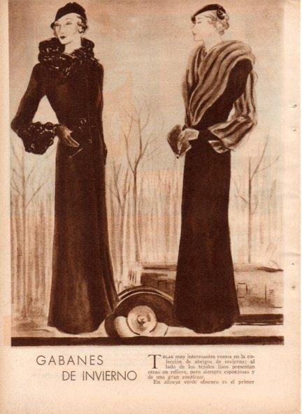 LAMINA V19732: Gabanes de invierno de mujer ilustracion de Rikardo