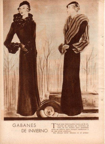 LAMINA V19732: Gabanes de invierno de mujer ilustracion de Rikardo