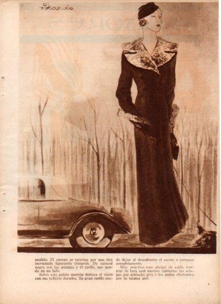 LAMINA V19733: Gaban de invierno de mujer ilustracion de Rikardo