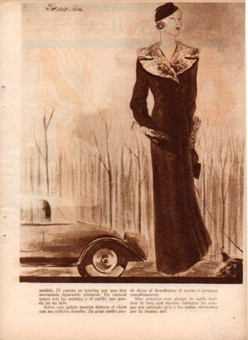LAMINA V19733: Gaban de invierno de mujer ilustracion de Rikardo