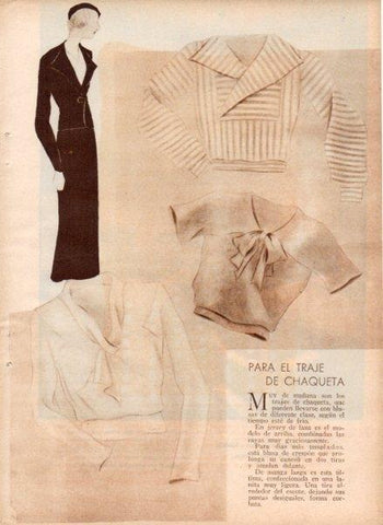 LAMINA V19735: Blusas para trajes de chaqueta