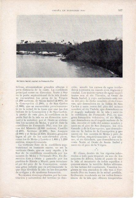LAMINA V19687: Vista de Santa Isabel, Isla de Fernando Poo