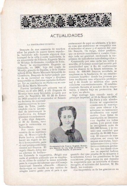 LAMINA V19690: Ex-emperatriz de Francia Eugenia Montijo