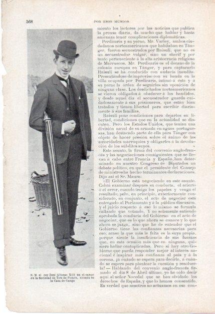 LAMINA V19691: Rey Alfonso XIII en el campo de la Sociedad de Tiro de Pichon en Madrid