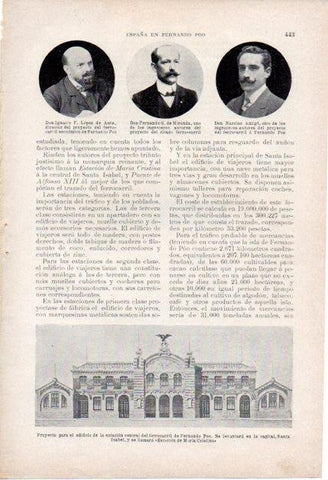 LAMINA V19698: Edificio de la estacion central del ferrocarril de Fernando Poo