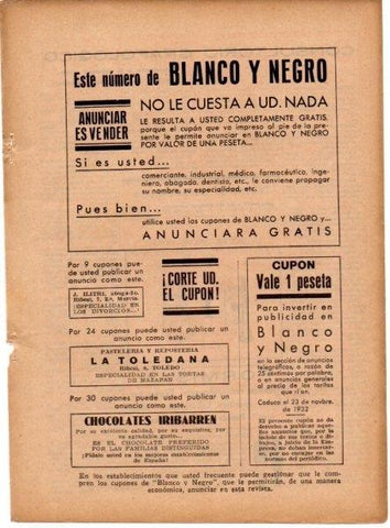 LAMINA V19702: Publicidad Cholates Iribarren y Pasteleria La Toledana