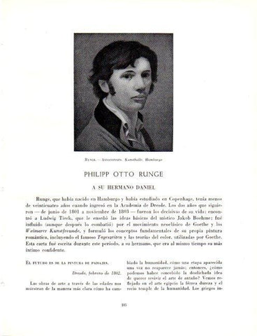 LAMINA V19058: Autorretrato por Philipp Otto Runge