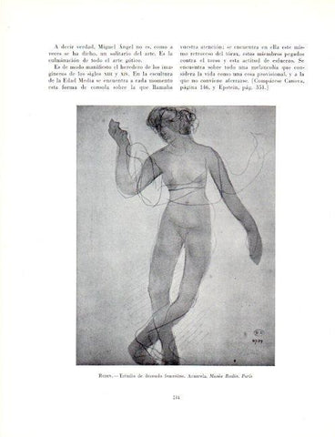 LAMINA V19073: Estudio de desnudo femenino por Rodin