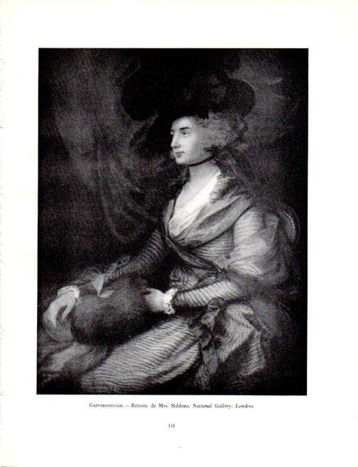 LAMINA V19026: Retrato de Mrs. Siddons por T. Gainsborough