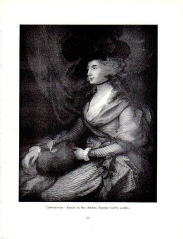 LAMINA V19026: Retrato de Mrs. Siddons por T. Gainsborough