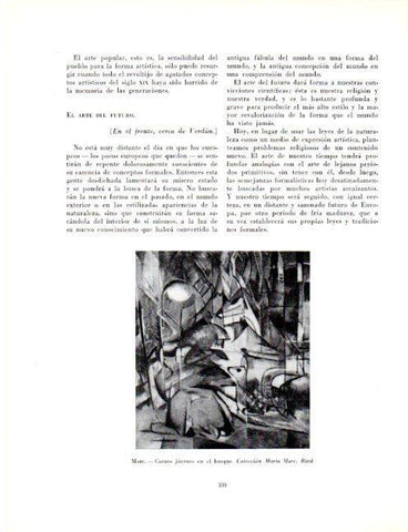 LAMINA V19117: Corzos jovenes en el bosque por Franz Marc