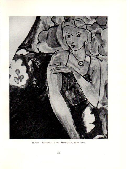 LAMINA V19107: Muchacha sobre rojo por Matisse