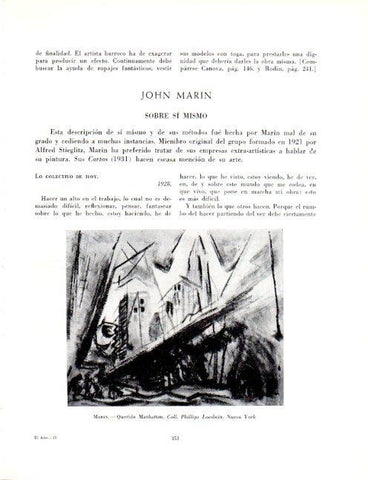 LAMINA V19124: Querido Manhattan por John Marin