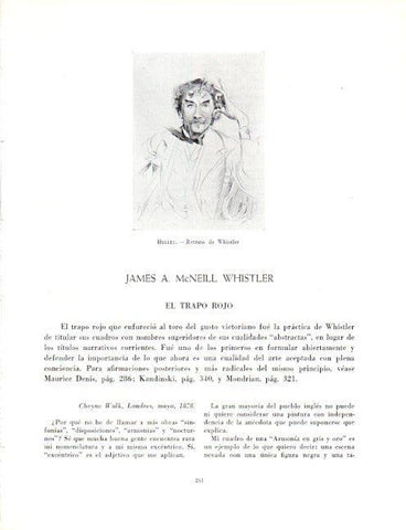 LAMINA V19082: Retrato de Whistler por Helleu