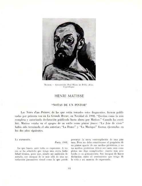 LAMINA V19105: Autorretrato por Matisse
