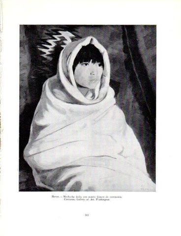 LAMINA V19101: Muchacha india con manto blanco de ceremonia por Robert Henri