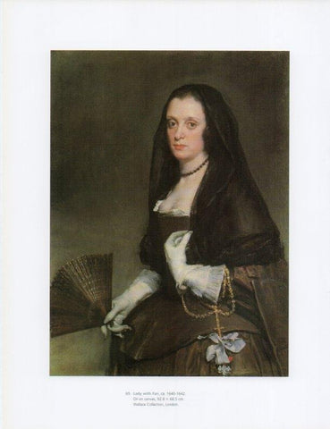 LAMINA V18933: Velazquez. Lady with Fan 1640-1642