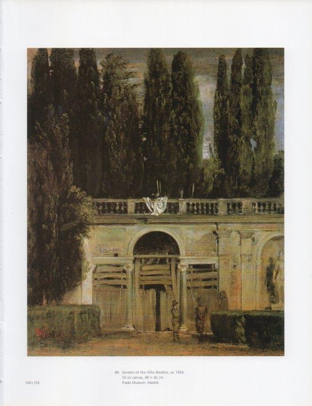 LAMINA V18944: Velazquez. Garden of the Villa Medicis detail 1650