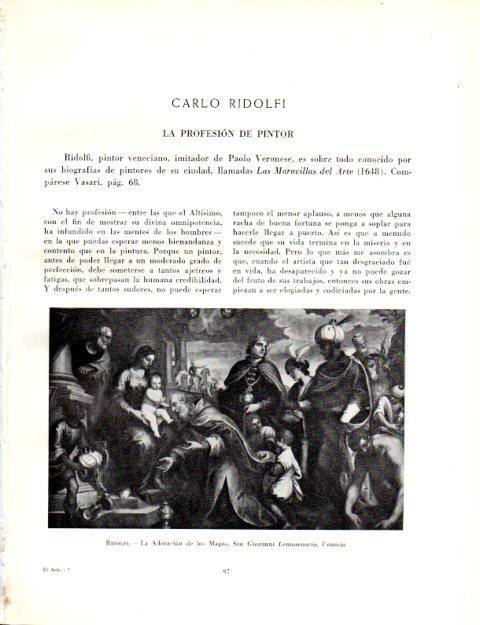 LAMINA V19005: La Adoracion de los Reyes Magos por Carlo Ridolfi