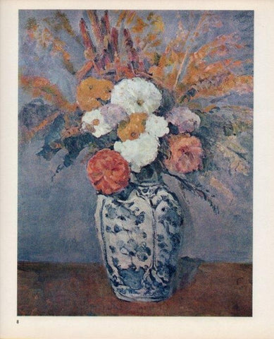 LAMINA V18957: Cezanne. Dahlias in a Delft vase