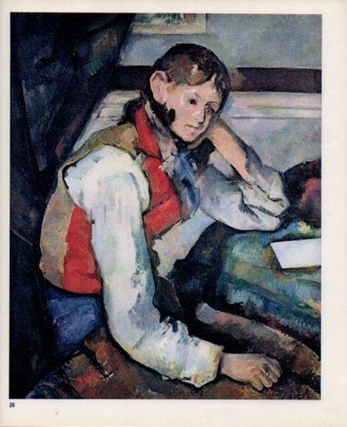 LAMINA V18971: Cezanne. Youth in a red waistcoat