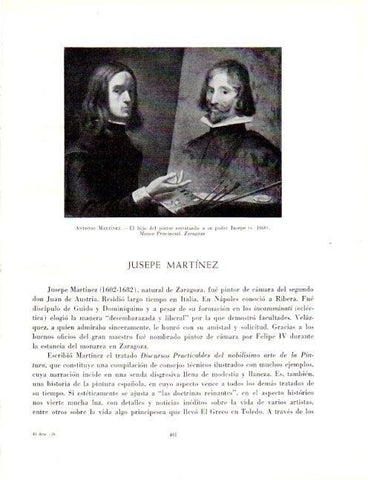 LAMINA V19135: El hijo del pintor retratando a su padre Jusepe por Antonio Martinez