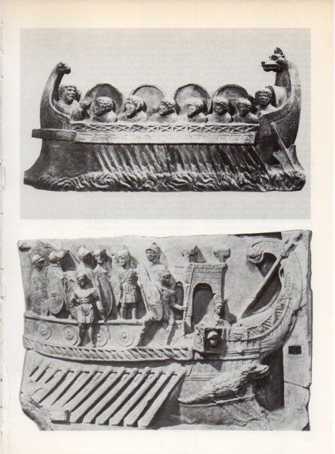 LAMINA V19285: Navio de guerra bajorrelieve romano