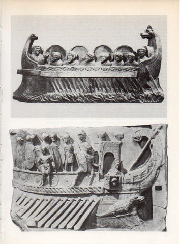 LAMINA V19285: Navio de guerra bajorrelieve romano