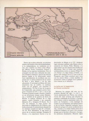 LAMINA V19262: Mapa imperios Seleucida y Tolemaico 240 antes de Cristo