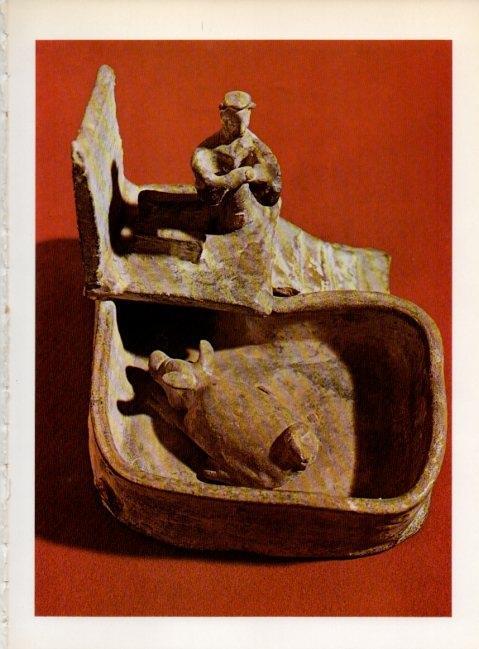 LAMINA V19279: Pocilga en barro maqueta de la dinastia Han