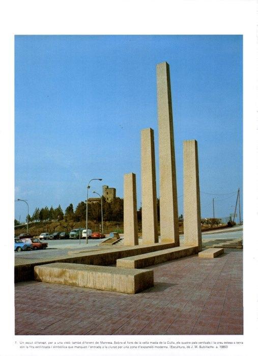 LAMINA V19316: Manresa. Els quatre pals escultura de J.M. Subirachs 1980