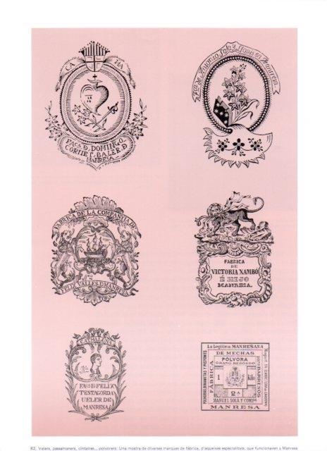 LAMINA V19350: Marques de fabrica de Manresa dels segles XVIII i XIX
