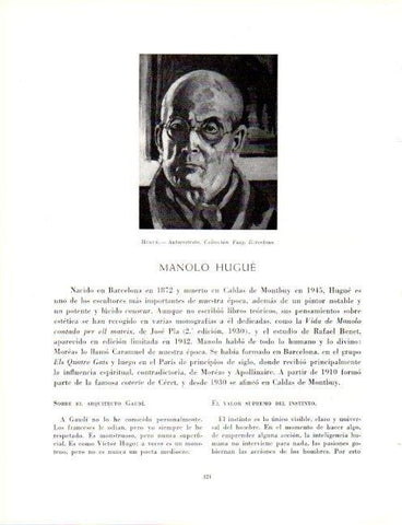 LAMINA V19145: Autorretrato por Manolo Hugue