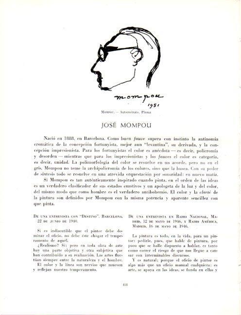 LAMINA V19160: Autorretrato por Jose Mompou