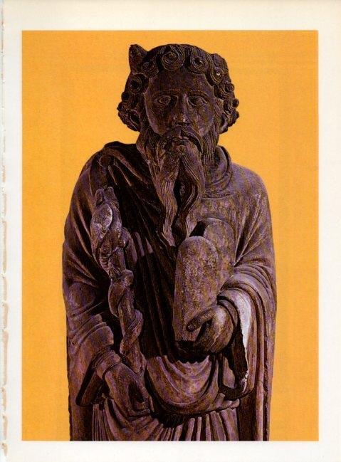 LAMINA V19230: Moises detalle de una escultura mediaval