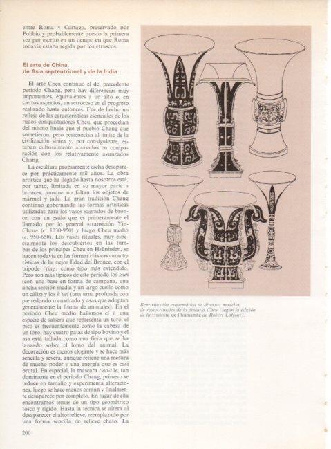 LAMINA V19239: Vasos rituales dinastia Cheu según Robert Laffont