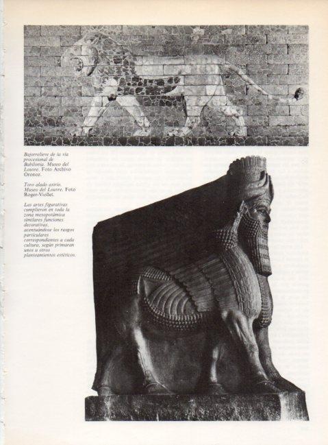LAMINA V19240: Toro alado asirio, Museo Louvre