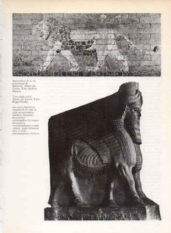 LAMINA V19240: Toro alado asirio, Museo Louvre