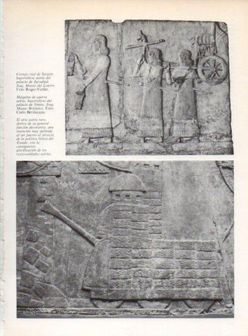 LAMINA V19241: Maquina de guerra asiria bajorrelieve palacio de Ninive