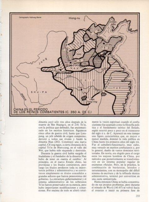 LAMINA V19254: Mapa de China en periodo de los reinos combatiente 350 a de C.
