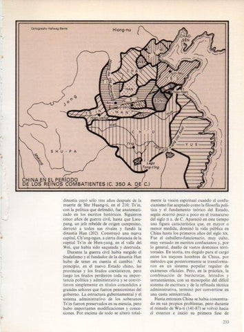 LAMINA V19254: Mapa de China en periodo de los reinos combatiente 350 a de C.