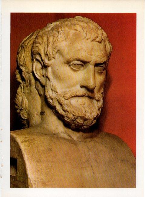 LAMINA V19205: Busto de Tales de Mileto, Museo Vaticano