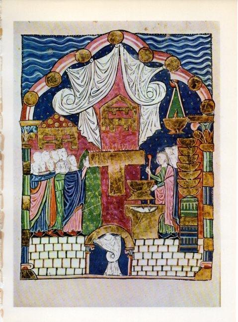 LAMINA V19220: Miniatura Arca de la alianza, biblia mediaval