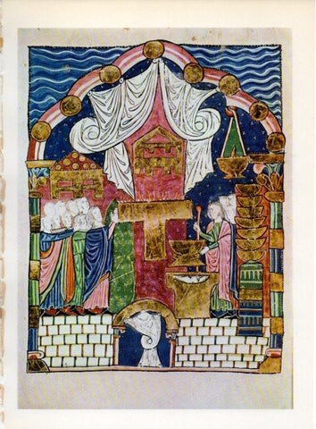 LAMINA V19220: Miniatura Arca de la alianza, biblia mediaval