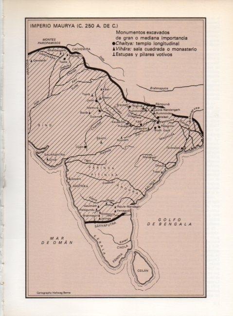 LAMINA V19256: Mapa del imperio Maurya 250 antes de Cristo