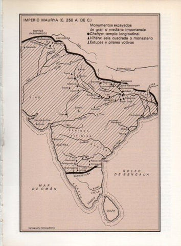 LAMINA V19256: Mapa del imperio Maurya 250 antes de Cristo
