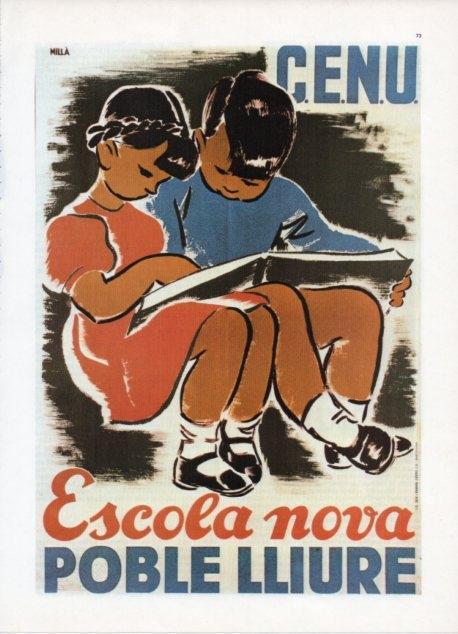 LAMINA V19859: Cartell del Consell de l'Escola Nova Unificada  1936-1939